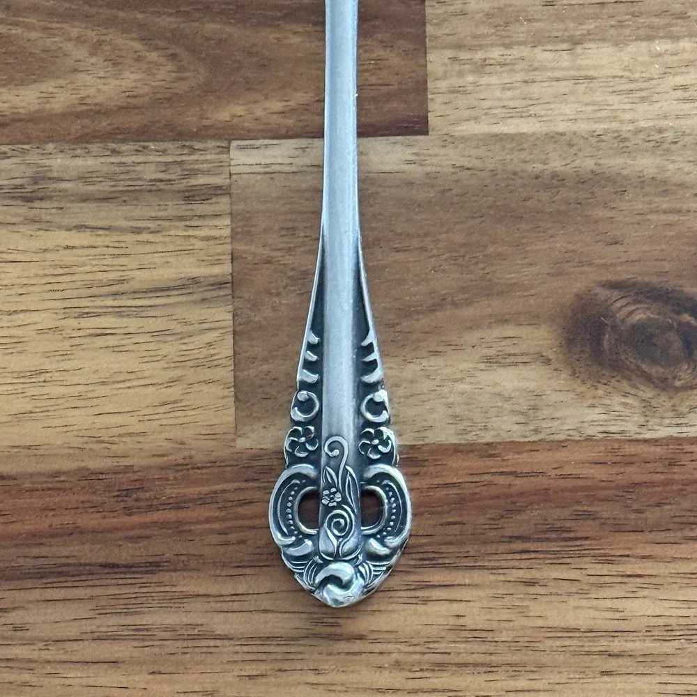 National Silver DYNASTY II Stainless Japan NS Pierced‎ Handle Spoon